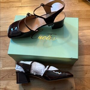 Chic Brown Patent Leather Heels